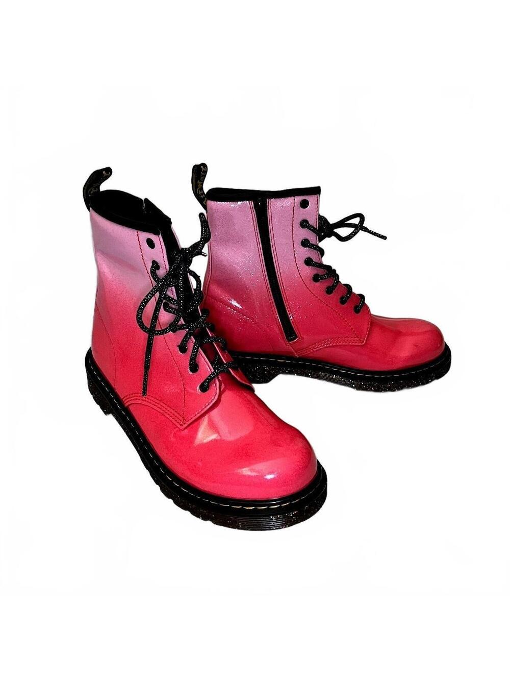 Dr. Martens 1460 Junior Gradient Glitter Boots Pink Youth 7 / Women’s 7.5/8